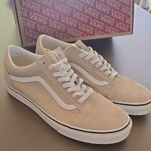Vans Beige Old Skool Sneakers with White Stripe